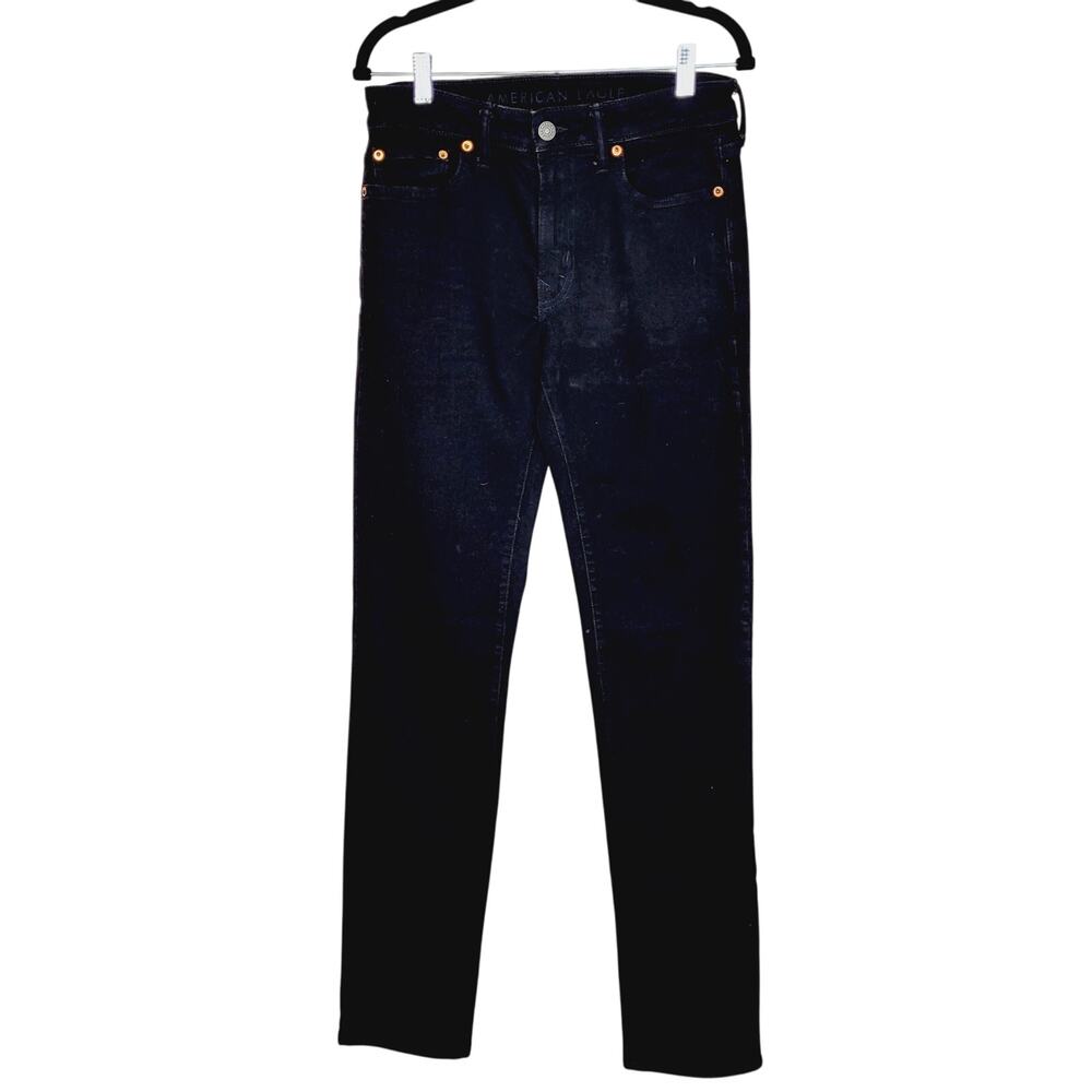 American Eagle Airflex+ Original Straight Leg Black Denim Men's Size 30x36 EUC
